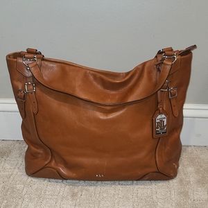 Polo by Ralph Lauren Tan Leather Shoulder Hobo